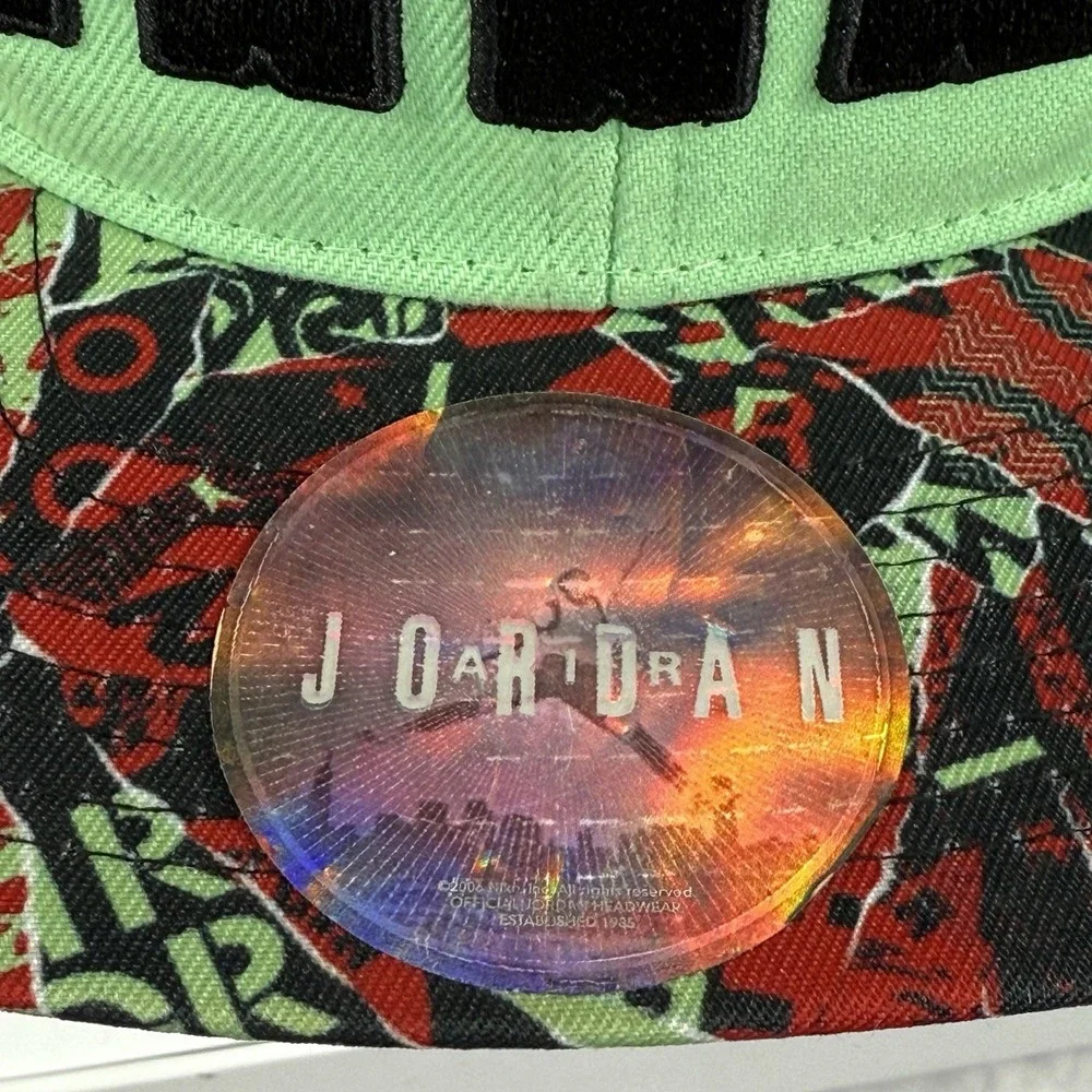 Jordan Jumpman Mars‎ Snapback Hat Youth Adjustable Green Graffiti Brim Cap